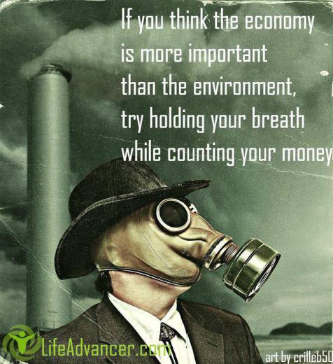 اگر واقعا فکر می‌کنید اهمیت محیط زیست کمتر از اقتصاد است،.. سعی کنید نفستان را حبس کنید و